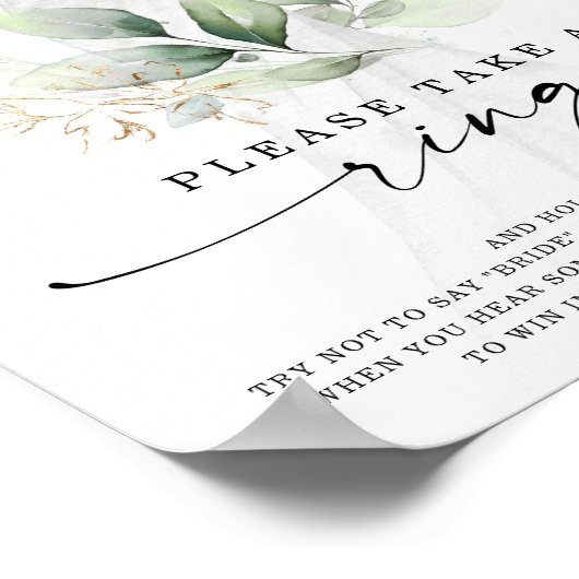 Waterverf groen gouden Vrijgezellenfeest ringspel Poster (Hoek)