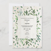Waterverf groen grens bruiloft uitnodigingskaart kaart (Voorkant)