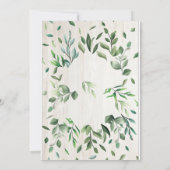 Waterverf groen grens bruiloft uitnodigingskaart kaart (Achterkant)