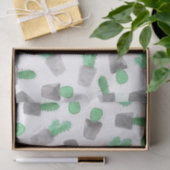 Waterverf groen grijs modern cactus patroon tissuepapier (Geschenk)