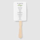 Waterverf groen groen blad bruiloft programma handwaaier (Voorkant)