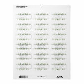 Waterverf groen groot retour adreslabel etiket (Full Sheet)
