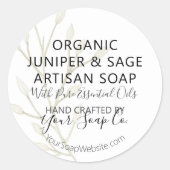 Waterverf groen handgemaakte zeeplabels Ronde Sticker (Voorkant)