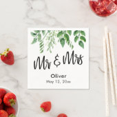 Waterverf groen handschrift Mr & Mrs Servet (Insitu)