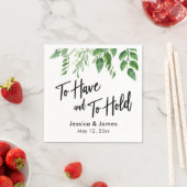 Waterverf groen handschrift te hebben & te houden servet (Insitu)