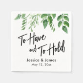 Waterverf groen handschrift te hebben & te houden servet (Voorkant)