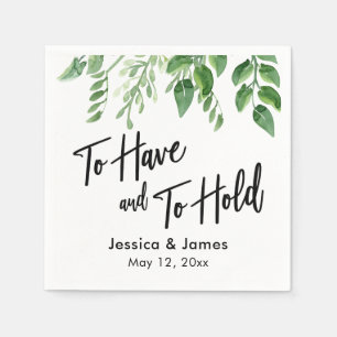 Waterverf groen handschrift te hebben & te houden servet