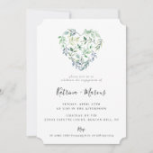 Waterverf groen hart verlovingsfeest kaart (Voorkant)