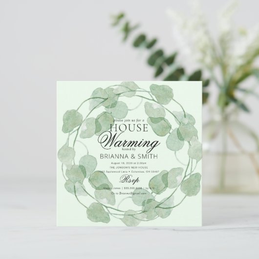 Waterverf groen Housewarming Kaart (Staand voorkant)
