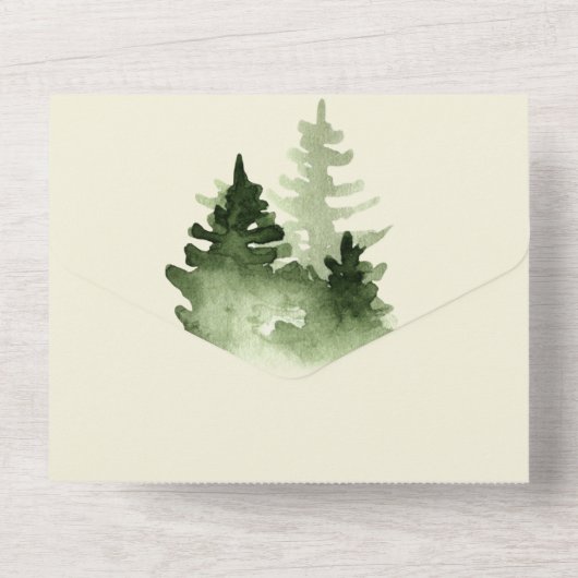 Waterverf groen in het Lakehouse All In One Uitnodiging (Achterkant)