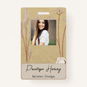 Waterverf groen interieur Kraft papier Badge (Voorkant)