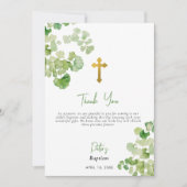 Waterverf groen jongen meisje doop doop bedankkaart (Voorkant)