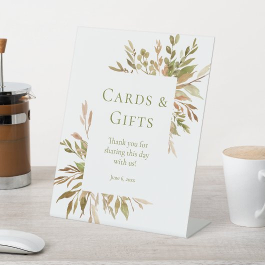 Waterverf groen Kaarten en geschenken Reclamebord Met Voetstuk (Insitu)