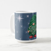 Waterverf Groen Kabouter Kerstverlichting Koffiemok (Voorkant links)