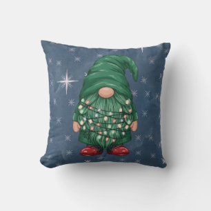 Waterverf Groen Kabouter Kerstverlichting Kussen