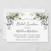 Waterverf groen kalligrafie bruids lunch kaart (Voorkant)