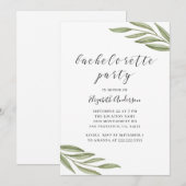 Waterverf groen kalligrafie vrijgezellenfeest kaart (Voorkant / Achterkant)
