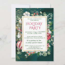 Waterverf groen, kerstbubbels, eucalyptus kaart