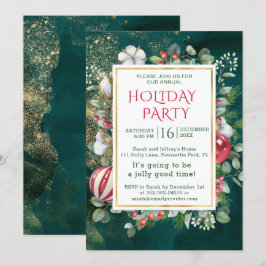 Waterverf groen, kerstbubbels, eucalyptus kaart