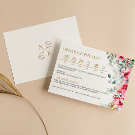 Waterverf Groen Kerstmis Bruiloft Tijdlijn Informatiekaartje