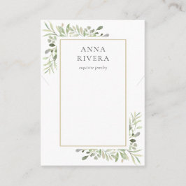 Waterverf groen Ketting sieraden display Kaart Visitekaartje