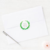 Waterverf groen krans aangepaste bruiloft stickers (Envelop)