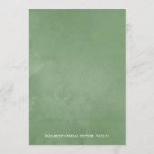 Waterverf groen kristal bruids advieskaart (Achterkant)