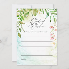 Waterverf groen kristal bruids advieskaart