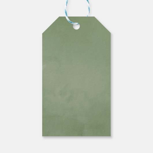 Waterverf groen kristal bruiloft cadeaulabel (Achterkant)