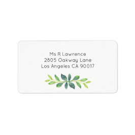 Waterverf groen laat Adresetiketten Etiket