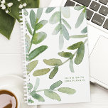 Waterverf groen laat botanisch gepersonaliseerd planner<br><div class="desc">Blijf georganiseerd met deze prachtige waterverf groen bladeren botanische gepersonaliseerde planner. Deze planner is ideaal voor vrouwen die houden van op natuur geïnspireerde design en combineert elegantie met functionaliteit. De delicate waterverf bladeren voegen een vleugje rust toe aan uw dagelijkse planning. Personaliseer het met jouw naam voor een unieke en...</div>