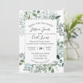 Waterverf groen laat botanisch Lijst over Kaart (Staand voorkant)