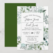 Waterverf groen laat botanisch Lijst over Kaart (Voorkant / Achterkant)