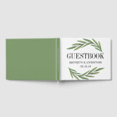 Waterverf groen laat bruiloft gastenboek (Volledig)