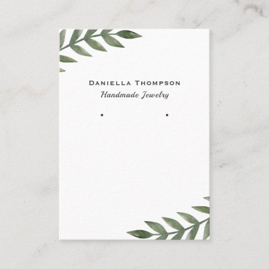 Waterverf Groen laat juwelen oormerken Visitekaartje (Voorkant)