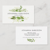 Waterverf Groen laat Lijst Moderne Visitekaartje (Voorkant / Achterkant)