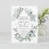 Waterverf groen laat meetkundig Lijst modern Kaart (Staand voorkant)