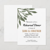 Waterverf Groen laat repetitie Dinner Kaart (Voorkant / Achterkant)
