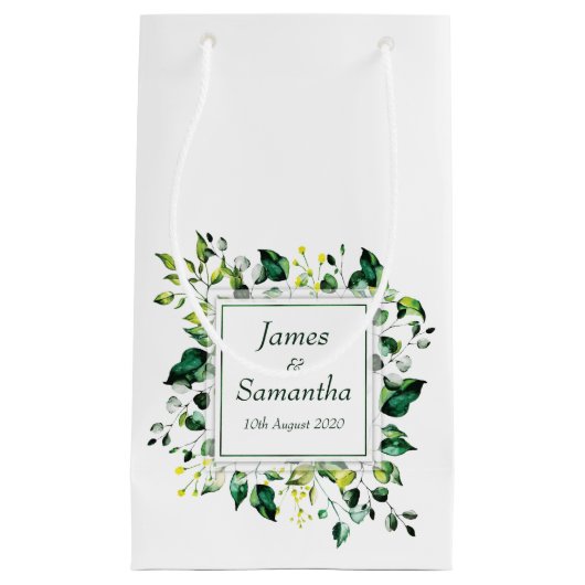 Waterverf groen leder en gele ventilator | Weddens Klein Cadeauzakje (Voorkant)