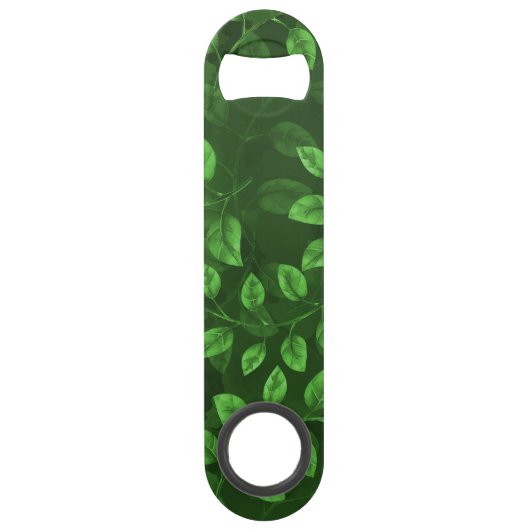 Waterverf groen lederen patroon speed flessenopener (Voorkant)