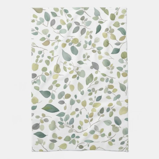 Waterverf groen lederen patroon theedoek (Verticaal)