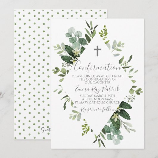 Waterverf groen Lijst bevestiging Kaart (Voorkant / Achterkant)