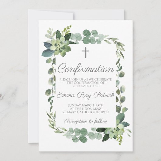 Waterverf groen Lijst bevestiging Kaart (Voorkant)