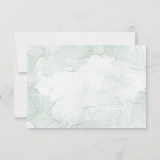 Waterverf groen loof bladeren bruiloft RSVP (Achterkant)