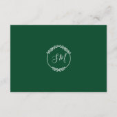 Waterverf groen loof bruiloft receptie informatiekaartje (Achterkant)