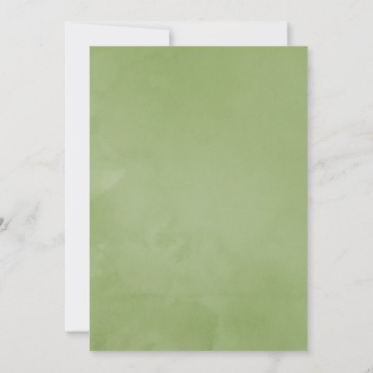 Waterverf groen loof doop of doop kaart (Achterkant)