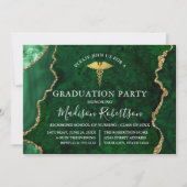 Waterverf Groen Marmer Goud Medisch Afstudeerder P Kaart (Voorkant)