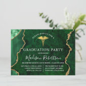 Waterverf Groen Marmer Goud Medisch Afstudeerder P Kaart (Staand voorkant)