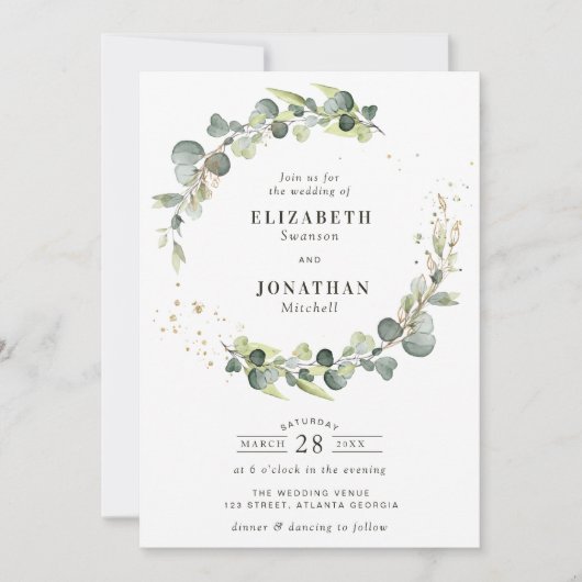 Waterverf groen met bruiloft kaart (Voorkant)