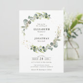 Waterverf groen met bruiloft kaart (Staand voorkant)